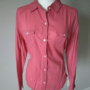 Old Navy Button Down, Long Sleeve top, Coral